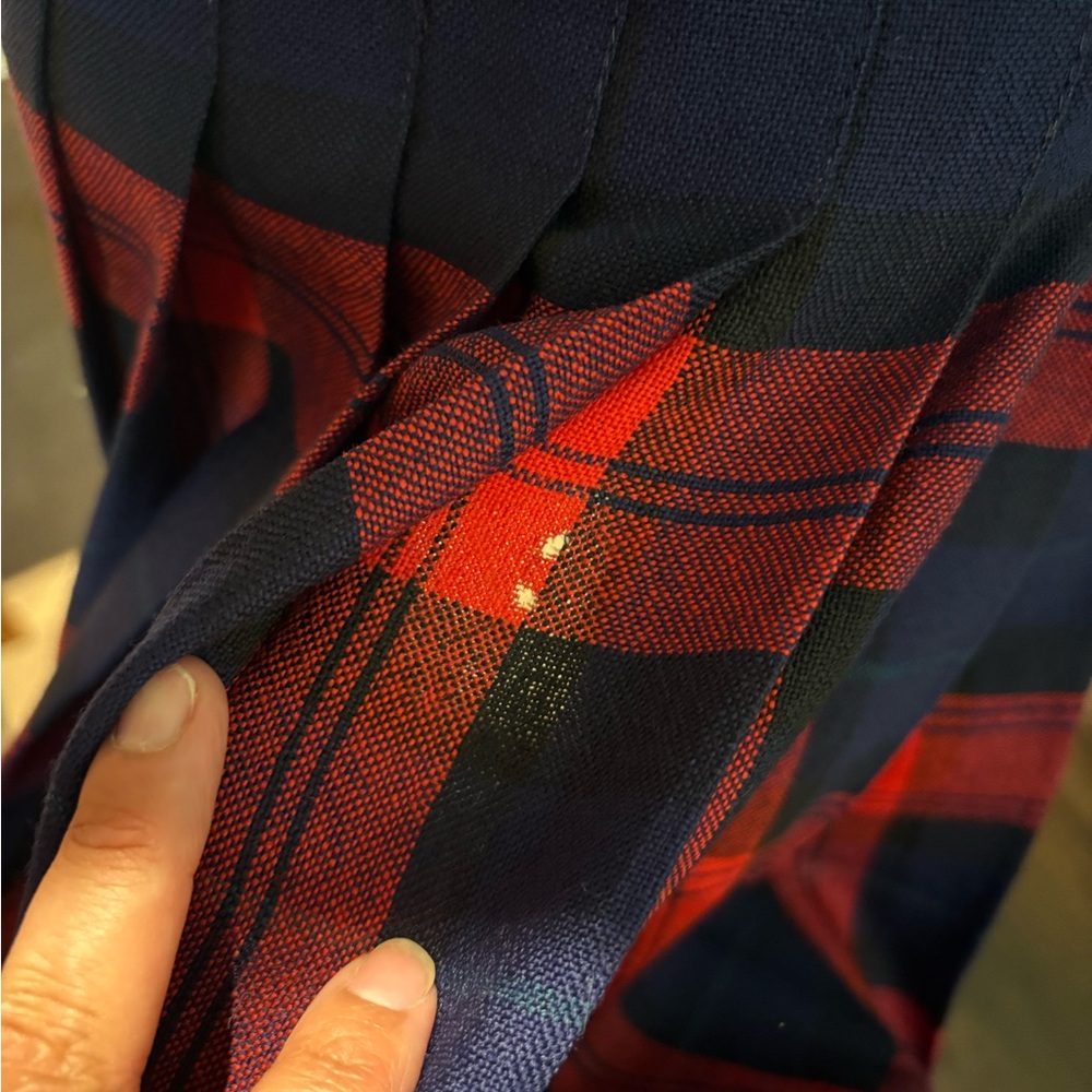 Vintage Highland Queen Red & Navy Plaid Tartan Wool Skirt - Picture 8 of 10